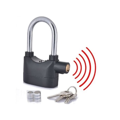 Picture of Anti-Thief Security Alarm Lock For Bike & Door-Black security lock lock bike lock cycle lock-Alarms & Anti-Theft-new canvas Ratings 16 Black