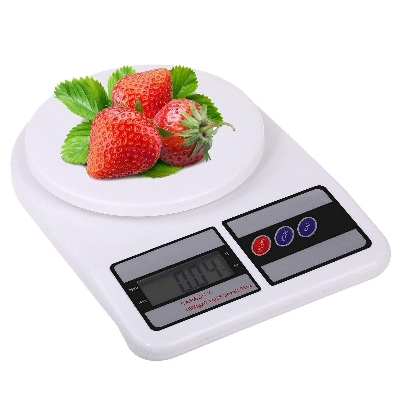 Picture of Kitchen Weight Scale Machine Digital Kitchen Weight Machine Model SF400 Weight Machine Mini Weight Measuring Scale With Digital Display White