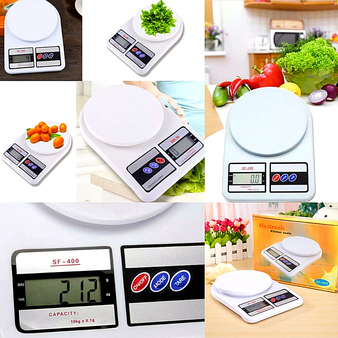 Picture of Kitchen Weight Scale Machine Digital Kitchen Weight Machine Model SF400 Weight Machine Mini Weight Measuring Scale With Digital Display White