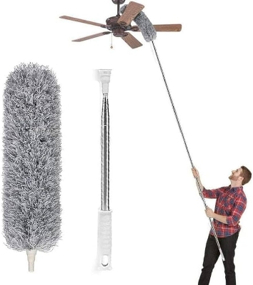 Picture of Dusting Brush for Cleaning and Dusting Feather Duster Grey