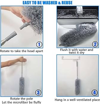 Picture of Dusting Brush for Cleaning and Dusting Feather Duster Grey
