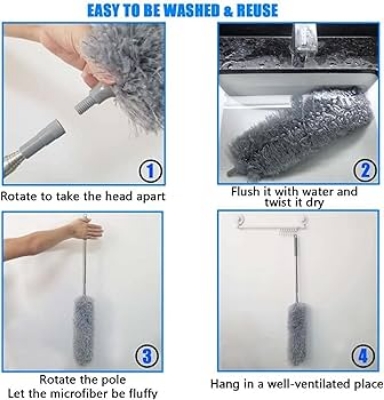Picture of Dusting Brush for Cleaning and Dusting Feather Duster Grey