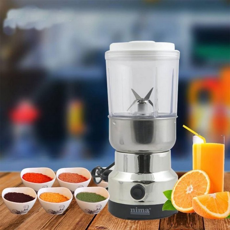 Picture of Nima Electric 2 in 1 Blender and Grinder, High Quality Heavy Duty Blender and Mixer Grinder Silver
