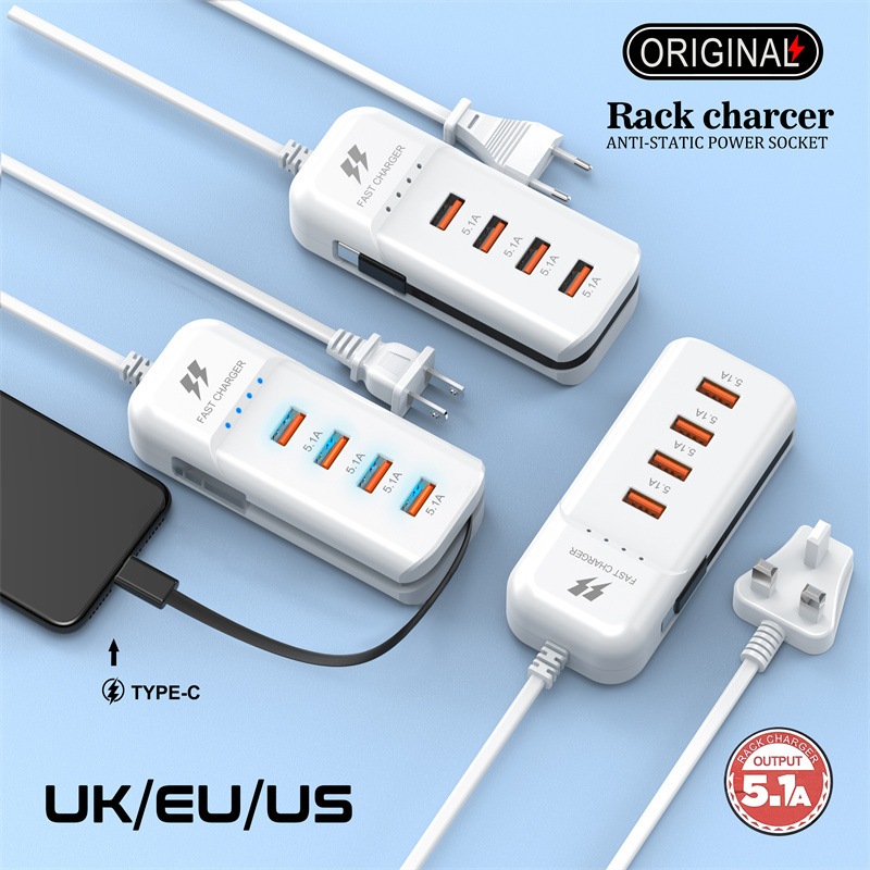 Picture of Rack Charger 2PD+2USB Safe Charge White