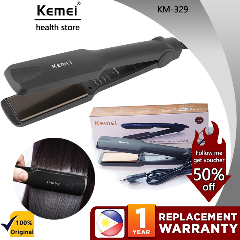 Picture of Kemei Km-329 Professional Electronic Hair Straightener (Black) - Hair Straightener - Hair Straightener- 