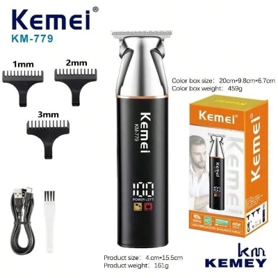 Picture of KM-779 Kemei/KEMEI New Pushing Hair clipper with LCD digital display and fast oil filling head carving for hair cutting 