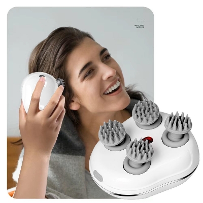 Picture of Scalp Head Hair Massager, Electric Waterproof Massager, Red Light Therapy, Kneading Head Massage Claws Electric Cat Massager Health Care Relax Shoulder Neck Deep Tissue Head Scalp Massage Kneading Vibrating Device Body Massager ( PINK ) Pink