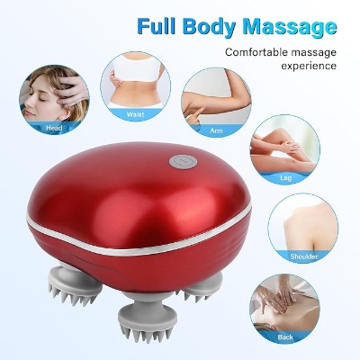 Picture of Scalp Head Hair Massager Electric Health Care Antistress Relax Body Massagem Deep Saude Tissue Prevent Body Massage (Red) Red