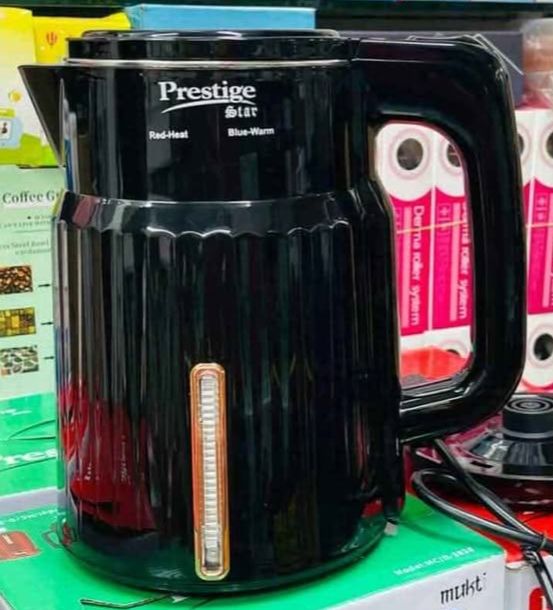 Picture of Prestige Electric Kettle 2.0 Litres 360° Rotation Automatically turns off when water boils On/Off Switch with light indicator (High Quality Stainless Steel) Red