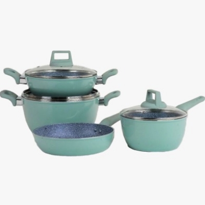 Picture of Kiam 7 Piece Ceramic Coating Granite Non Stick Cookware Set (Induction Cooker Supported) Multicolor