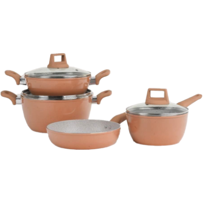 Picture of Kiam 7 Piece Ceramic Coating Granite Non Stick Cookware Set (Induction Cooker Supported) Multicolor