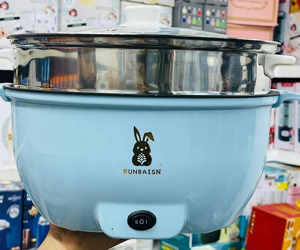 Picture of Big Multi Cooker Runbaisen 5.2 L Electric Pot 1200 Watt marbel Cooting 1-5 People Cooking Easily Smart Pen Multicolor