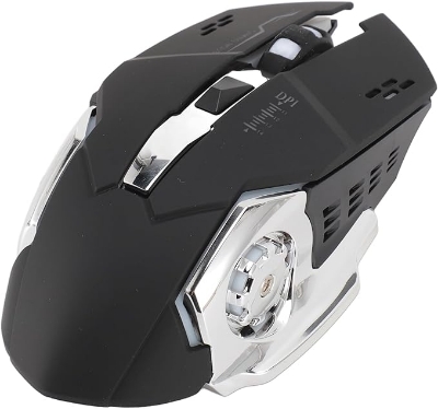 Picture of Bluetooth Mouse, Wireless Rechargeable Silent Bluetooth Mouse (Dual Mode: BT 5.2/2.4G), Ergonomic Adjustable Mouse 4800 DPI for Laptop, PC, Windows Mac Black
