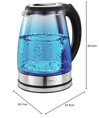 Picture of Jaipaan Crystal Glass Electric Kettle 2 Litre with LED Illumination, Heat Resistant Pyrex 1500 Watt Multicolor