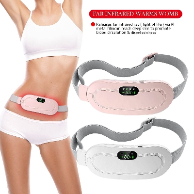 Picture of Heating pad for Period Cramps & Vibration sliming Massage belt Menstrual Heating Pad Smart Warm Palace Belt Relief Waist Pain Cramps Vibrating Abdominal Massager Electric Waist Belt Device 