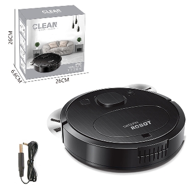 Picture of 8028 USB Charging 3-in-1 Robot Vacuum Cleaner Wet/Dry Sweeping & Mopping for Household & Outdoor Use Electric Power Source Mini Sweeper Sweeping 3 In 1 Smart Sweeping Robot And Vacuuming Wireless Vacuum Cleaner Black
