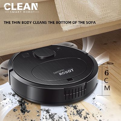 Picture of 8028 USB Charging 3-in-1 Robot Vacuum Cleaner Wet/Dry Sweeping & Mopping for Household & Outdoor Use Electric Power Source Mini Sweeper Sweeping 3 In 1 Smart Sweeping Robot And Vacuuming Wireless Vacuum Cleaner Black