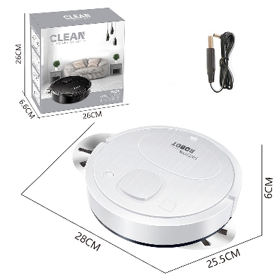 Picture of 8028 USB Charging 3-in-1 Robot Vacuum Cleaner Wet/Dry Sweeping & Mopping for Household & Outdoor Use Electric Power Source Mini Sweeper Sweeping 3 In 1 Smart Sweeping Robot And Vacuuming Wireless Vacuum Cleaner Black