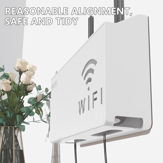 Picture of WiFi Router Storage Box Shelf Wall WLAN Router Box Hide Wall Hangings TV Cable Hide Box WiFi Rack Wall Decoration Decorative Box for Router Cable Organiser Box Multicolor