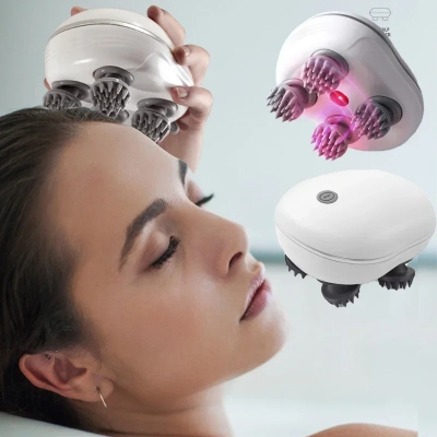 Picture of Electric Migraine Massagem Saude Masajes Relax Masajeador Scalp Head Massager Body Massage Blue