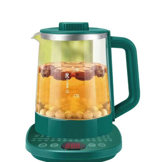 Picture of Jaipaan Electric Kettle Glass Kettle,Glass electric kettle Multifunctional High Borosilicate Glass Health Pot Electric Kettle Electric Teapot Quick Cooking Heat Preservation Function 304 Stainless Steel 2Liter new version White