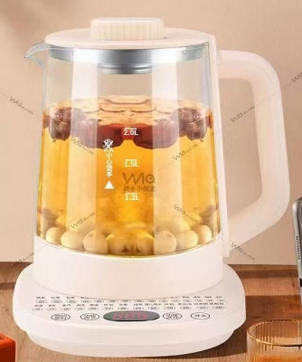 Picture of Jaipaan Electric Kettle Glass Kettle,Glass electric kettle Multifunctional High Borosilicate Glass Health Pot Electric Kettle Electric Teapot Quick Cooking Heat Preservation Function 304 Stainless Steel 2Liter new version White