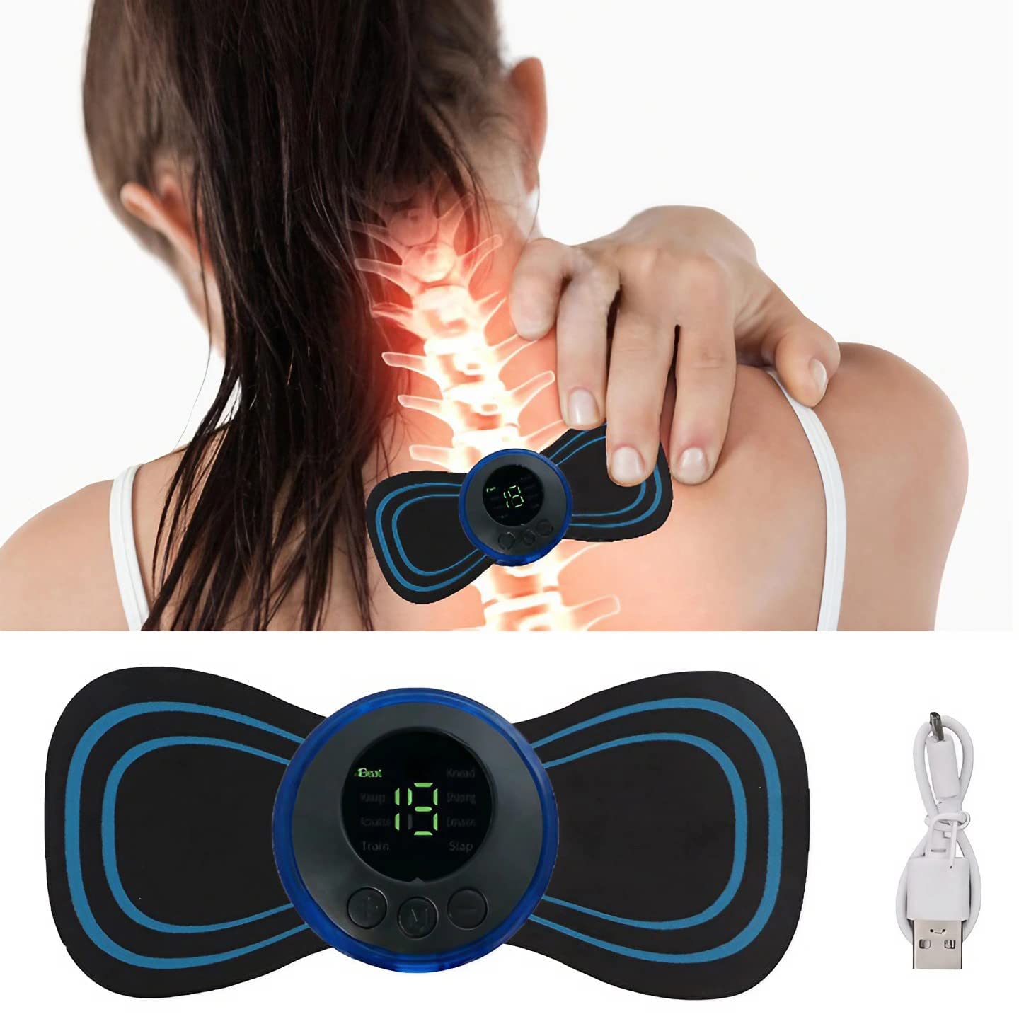 Picture of EMS Mini Massager with 2 Pad ,Muscle Stimulator Full Body Relaxation Pain Relief 