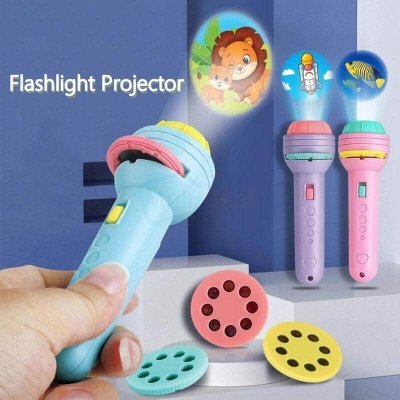 Picture of Mini Projector Torch Kids Flashlight Story book Educational Light-up Toys Sleep Light Preschool Fairy Tale Projection Lamp gift by Dhaka Shopping zone 