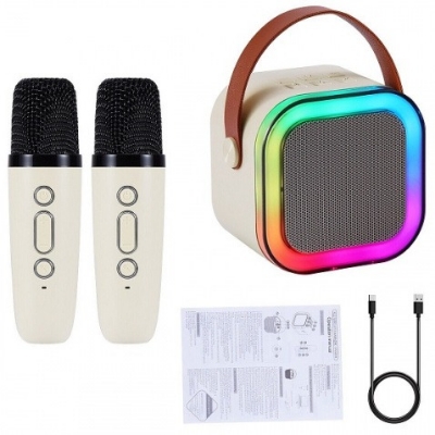 Picture of K12 RGB Karaoke Bluetooth Speaker with Two Microphone Multicolor