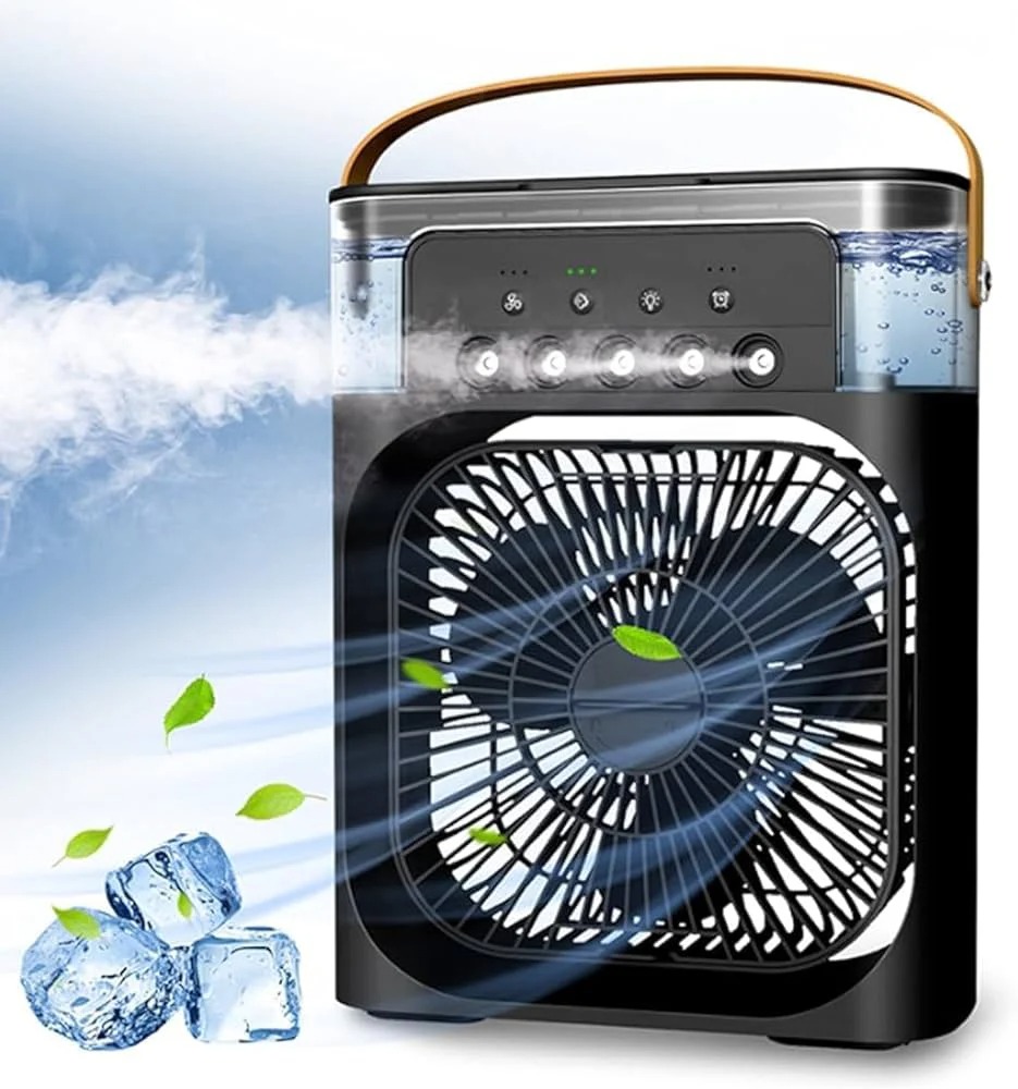 Picture of Portable Fan Air Conditioners USB Electric Fan LED Night Light Water Mist Fun 3 In 1 Air Cooler For Home Multicolor
