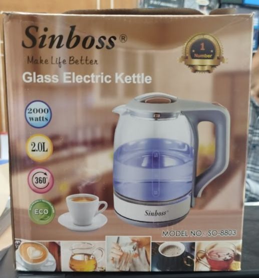 Picture of Sinboss glass electric kettle, 2000w Glass Kettle 2.0L Electro Mate Kettle Electric Jug Heater for Boiling Water Multicolor