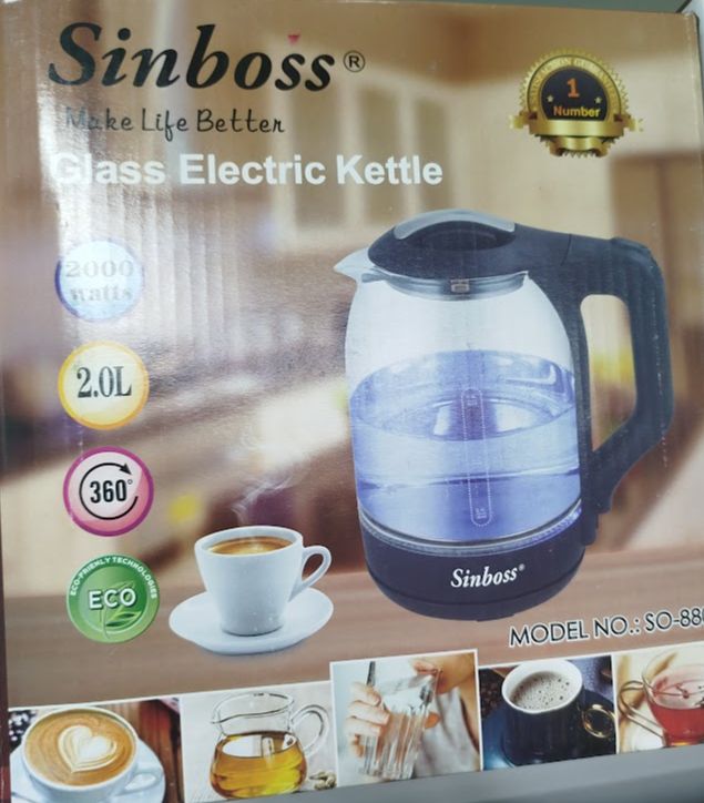 Picture of Sinboss glass electric kettle, 2000w Glass Kettle 2.0L Electro Mate Kettle Electric Jug Heater for Boiling Water Multicolor