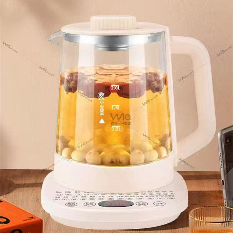 Picture of Jaipan Electric Kettle Glass Kettle,Glass electric kettle Multifunctional High Borosilicate Glass Health Pot Electric Kettle Electric Teapot Quick Cooking Heat Preservation Function 304 Stainless Steel 2L Multicolor