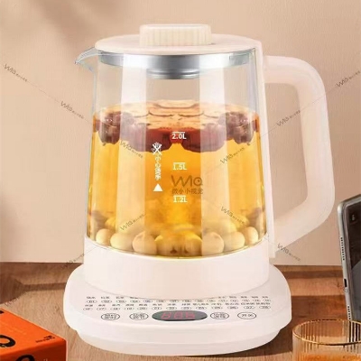 Picture of Jaipan Electric Kettle Glass Kettle,Glass electric kettle Multifunctional High Borosilicate Glass Health Pot Electric Kettle Electric Teapot Quick Cooking Heat Preservation Function 304 Stainless Steel 2L Multicolor
