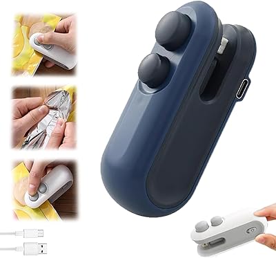 Picture of 2IN1 Mini Sealing Machine USB Rechargable Heat Sealer Storage Bag Plastic Package Food Sealer Clip Bag Handheld Food Heat Sealer 