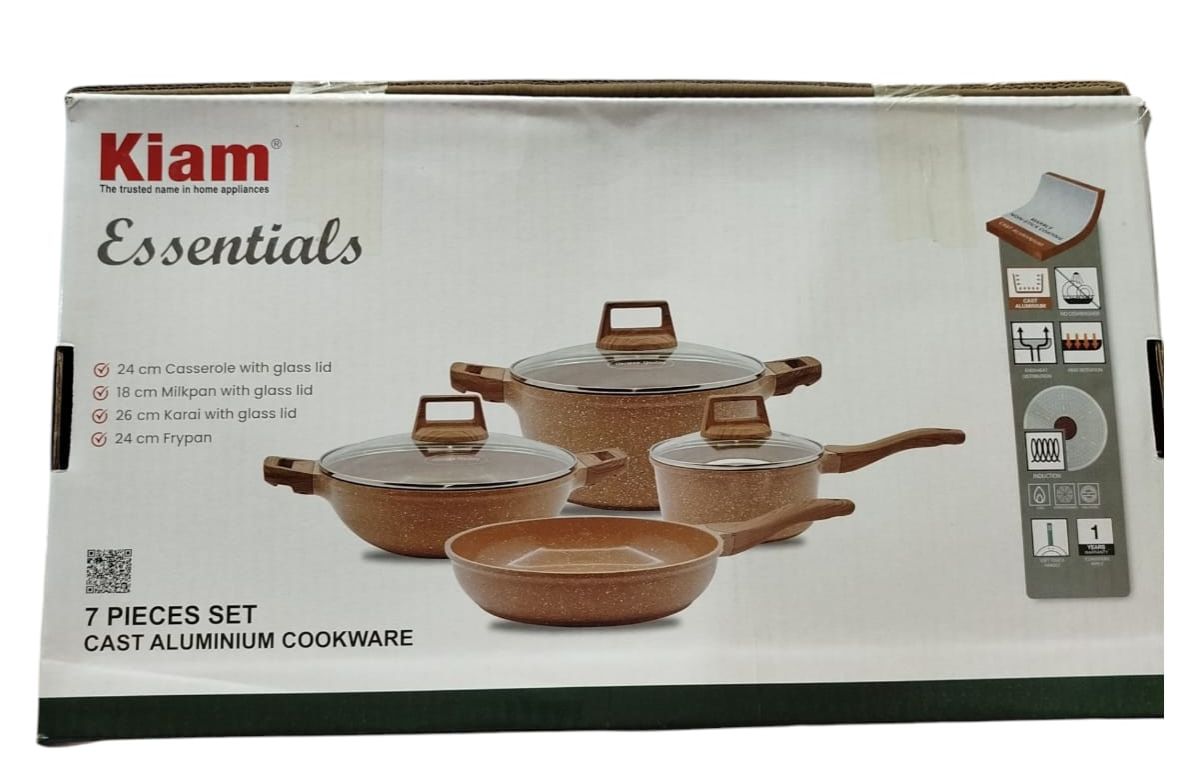Picture of Kiam 7 Piece Marbale Coating Ceramic Granite Non Stick Cookware Set Multicolor