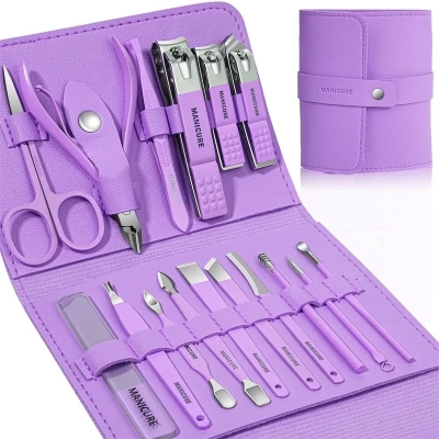 Picture of 16 Pcs Manicure Set Stainless Steel Nail Clippers Kit & Pedicure 