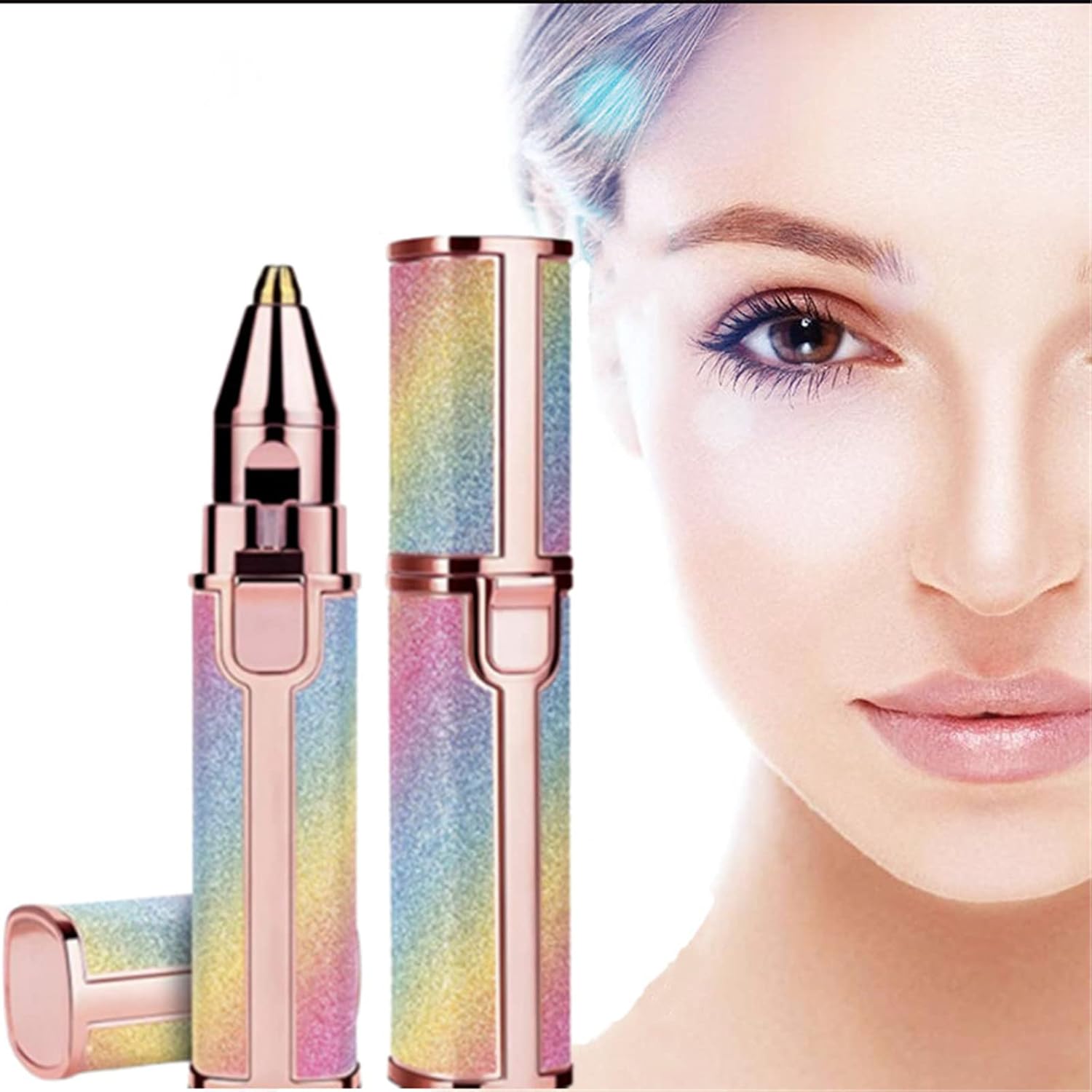 Picture of Eyebrow Trimmer For Women, 2 In 1 Rechargeable Facial Hair Remover Multicolor