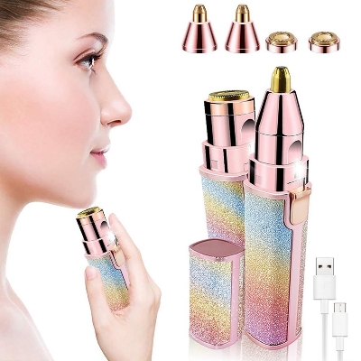 Picture of Eyebrow Trimmer For Women, 2 In 1 Rechargeable Facial Hair Remover Multicolor