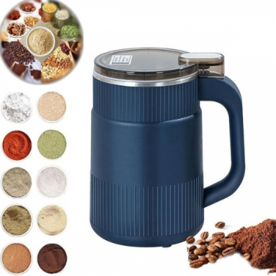 Picture of Household Small Powder Grinding Machine, Grain mills, Herb Grinder, Spice Grinder, Electric Coffee Grinder, Multifunctional Grinding Machine with Stainless Steel Blade Blue