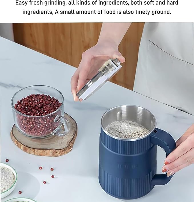 Picture of Household Small Powder Grinding Machine, Grain mills, Herb Grinder, Spice Grinder, Electric Coffee Grinder, Multifunctional Grinding Machine with Stainless Steel Blade Blue