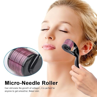 Picture of Derma Roller Micro Needle for Hair, Beard Growth and Facial Skin Therapy (0.5 mm) Black