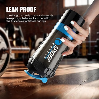 Picture of Protein Shaker Bottle 500ml with Extra Compartment | BPA-Free Protein Bottle Shaker for Protein Shakes | Leak Proof & Dishwasher Safe | Protein Shake Gym Bottles for Men & Women Gym Protein Shaker Bottle 500 ml Multicolor