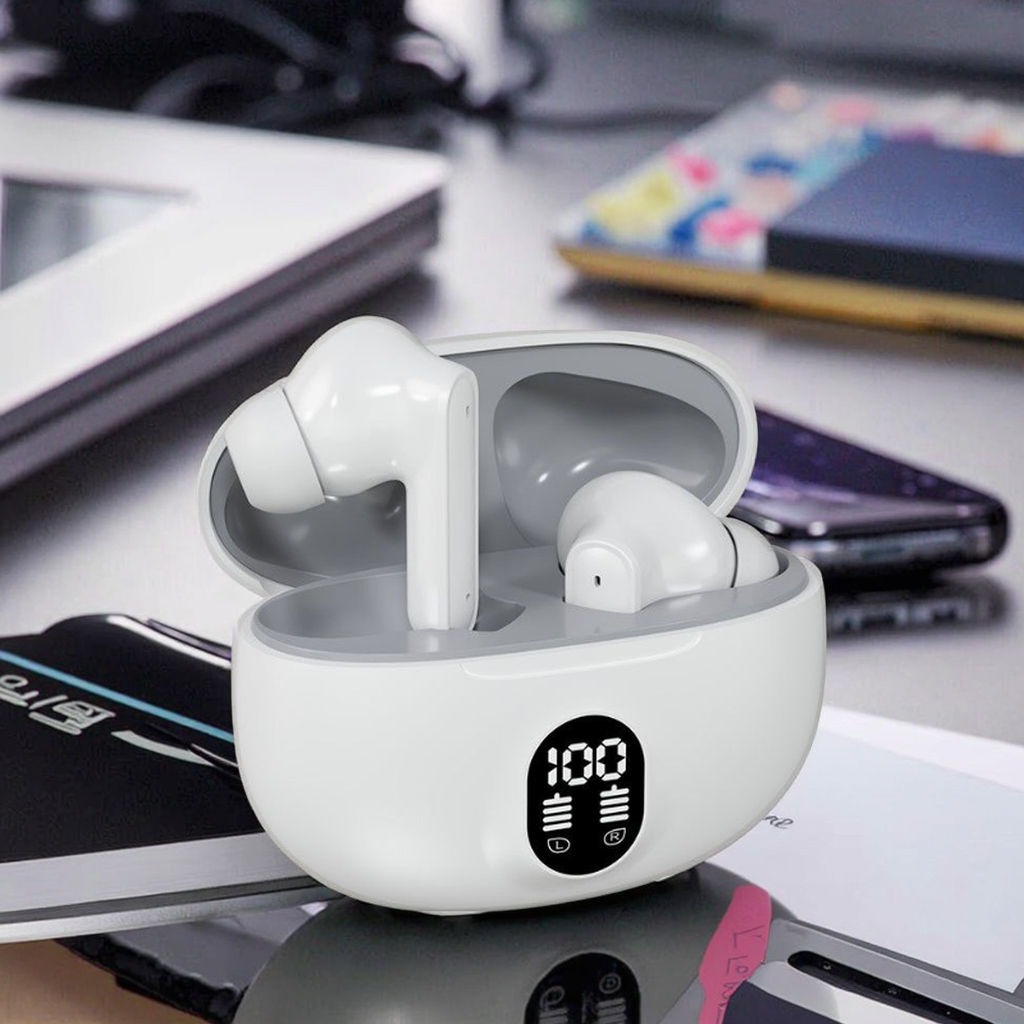 Picture of Wireless Earbuds Micro A04 Airpods Air 39 Earbuds Micro Clear Sound, Bluetooth 5.3, Transparent Case, Heavy Bass Stereo, Noise Reduction, Sports Headset with Microphone, Waterproof, LED Display Multicolor