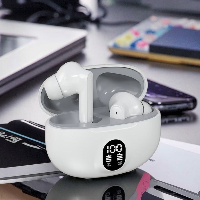Picture of Wireless Earbuds Micro A04 Airpods Air 39 Earbuds Micro Clear Sound, Bluetooth 5.3, Transparent Case, Heavy Bass Stereo, Noise Reduction, Sports Headset with Microphone, Waterproof, LED Display Multicolor