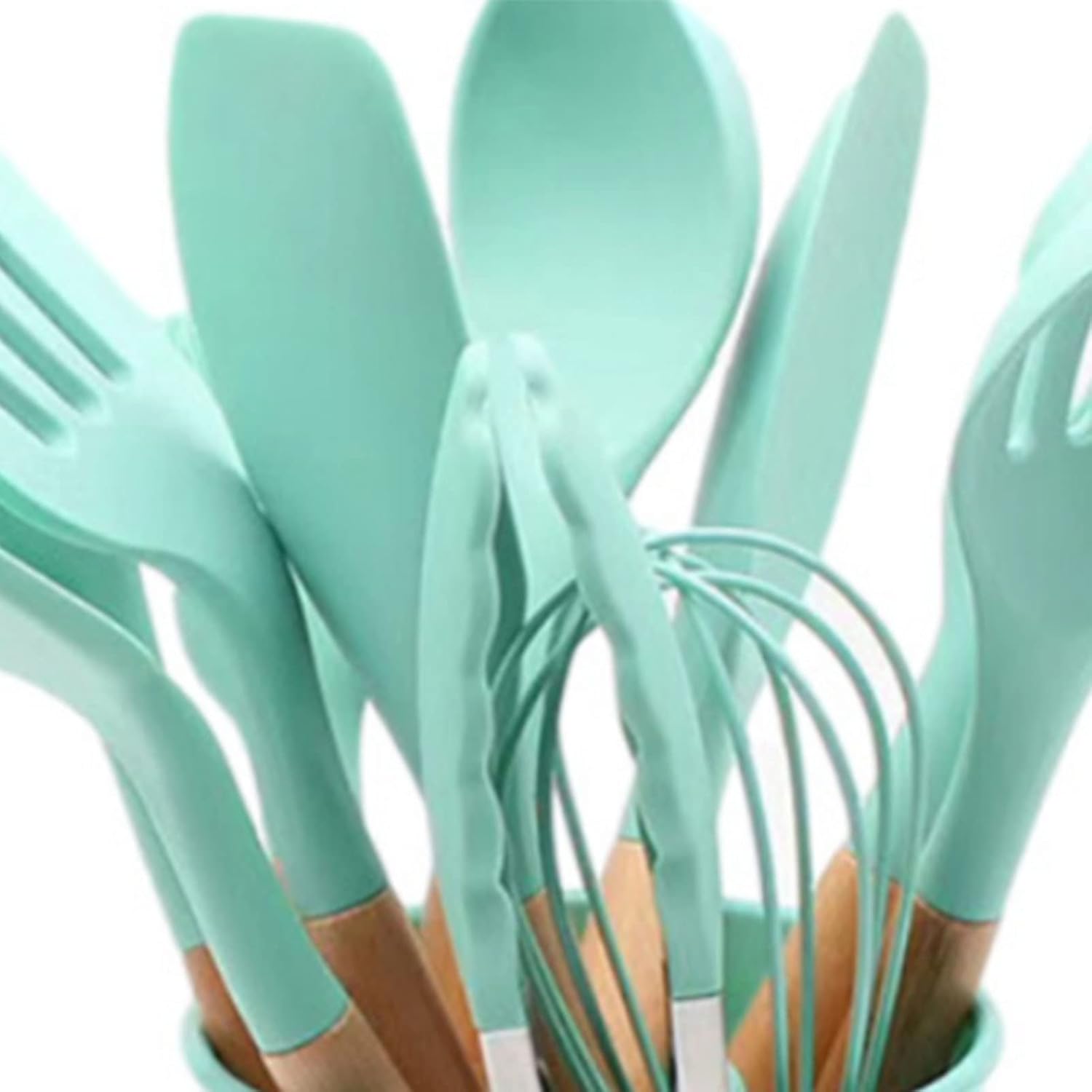 Picture of 12 Pcs Silicone Cooking Utensils Set, Non-Stick Silicone Cooking Utensils Set with Holder, Kitchen Utensil Gadgets Tools Set for Nonstick Cookware ,Dishwasher Safe Multicolor