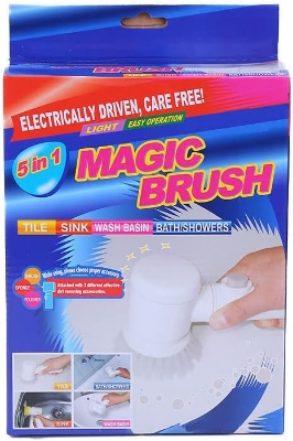 Picture of Electric Cleaning Brush, 3 in 1 Magic Power Scrubber for Kitchen Bathroom Tub Shower Tile Carpet Bidet Sofas, Cordless Battery Powered Scrubber w/3 Brush Heads White