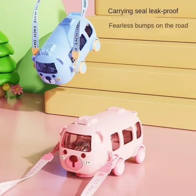 Picture of Fun Kids’ Water Bottle with Movable Wheels | Leak-Proof, BPA-Free, and Easy to Carry Multicolor