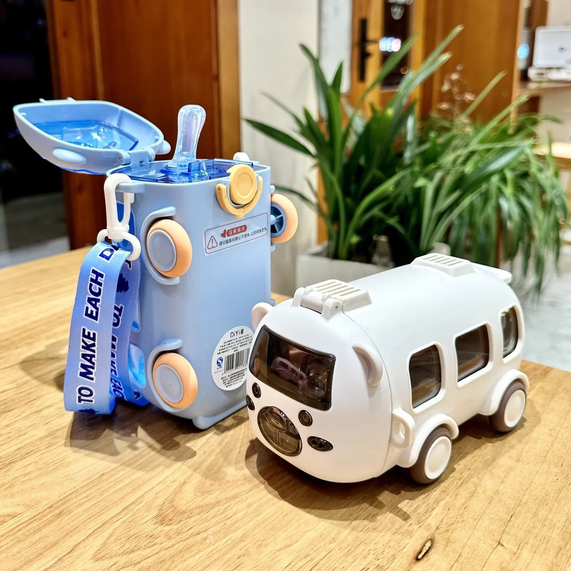 Picture of Fun Kids’ Water Bottle with Movable Wheels | Leak-Proof, BPA-Free, and Easy to Carry Multicolor