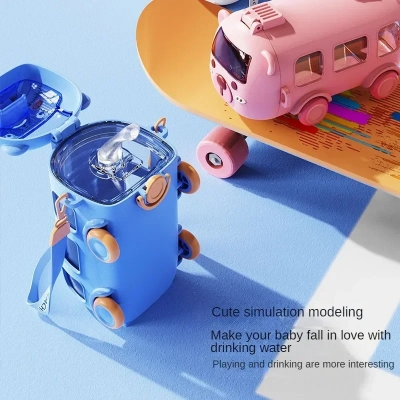 Picture of Kids Toy Car Water Bottle, Fun Kids’ Water Bottle with Movable Wheels | Leak-Proof, BPA-Free, and Easy to Carry Multicolor
